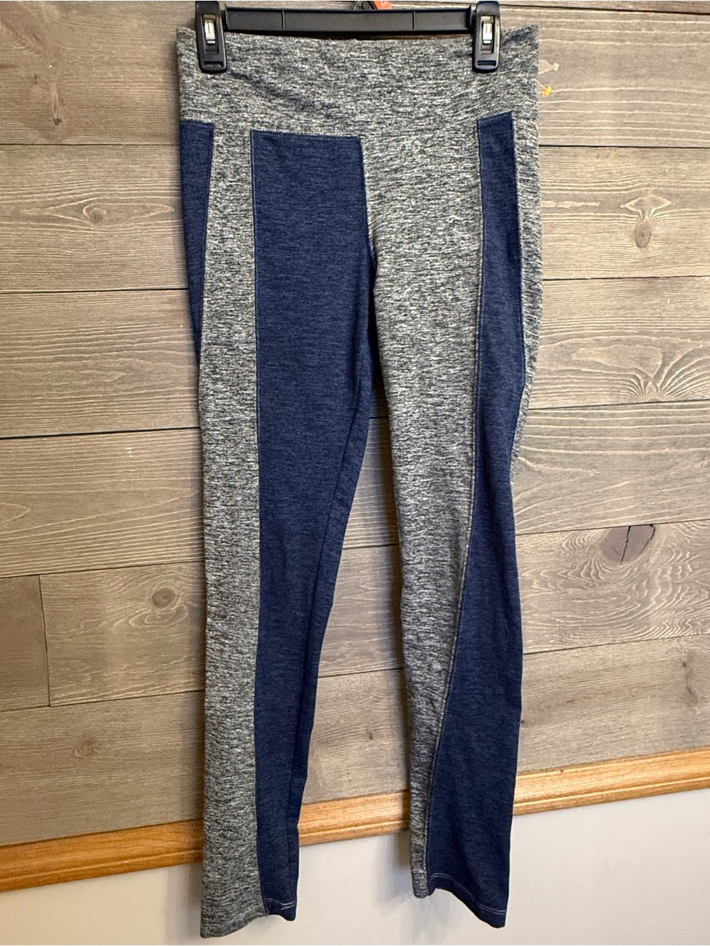 Free people navy/gray full length small stretchy leggings